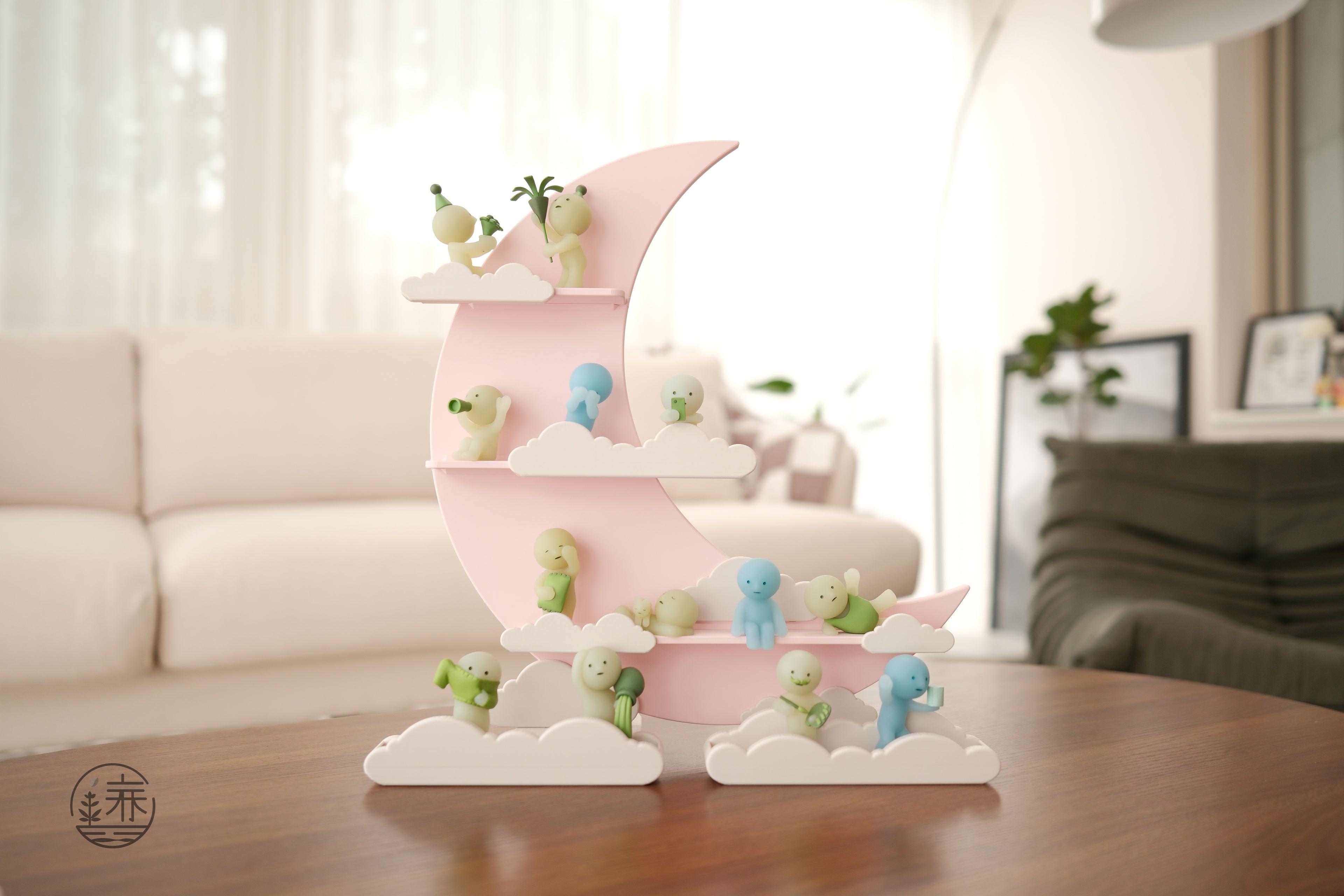 Sonny Angel Display Shelf Stand House - Blush Moon and Cloud Series - made by CG