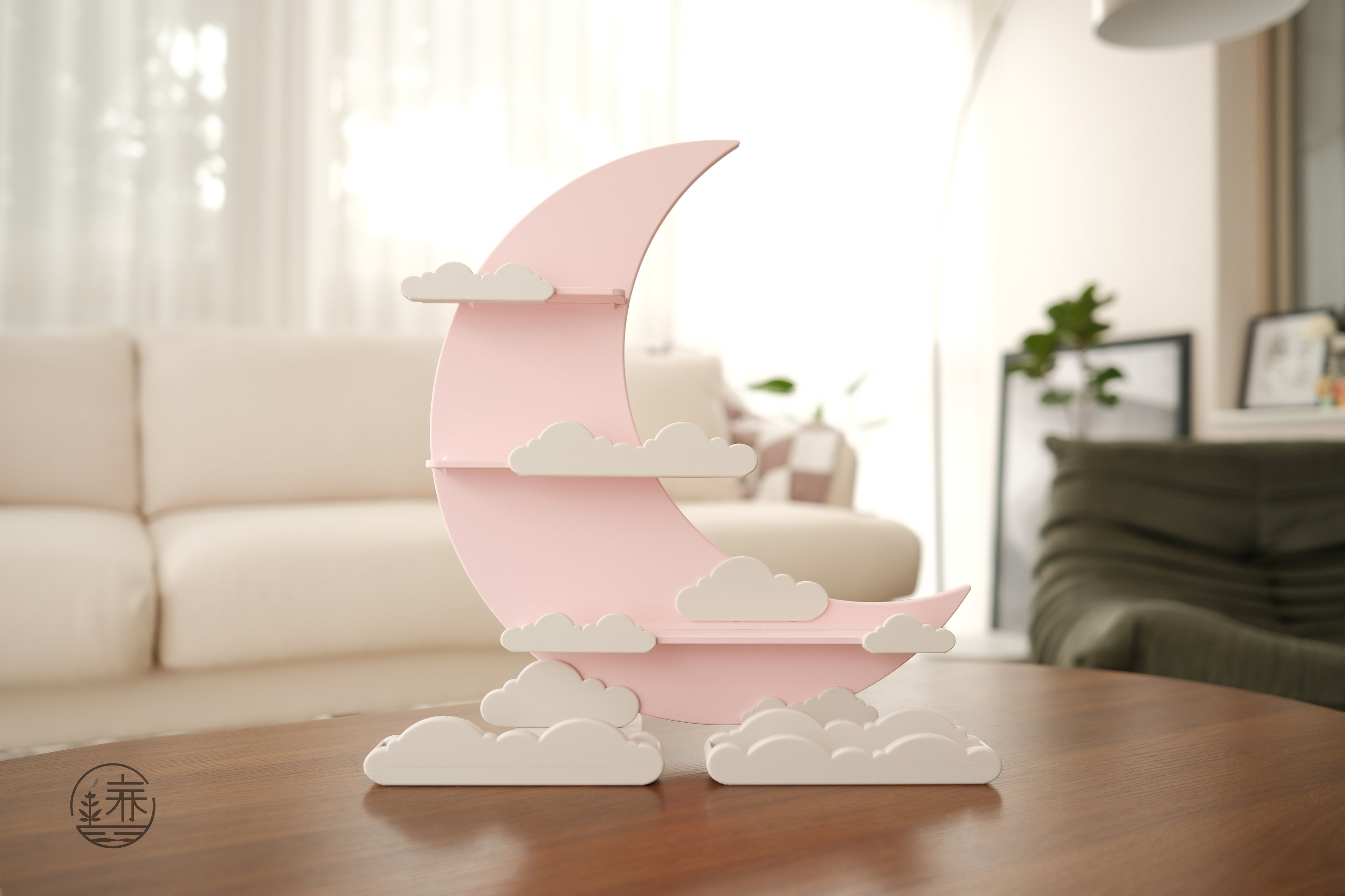 Smiski Display Shelf Stand House - Blush Moon and Cloud Series - made by CG