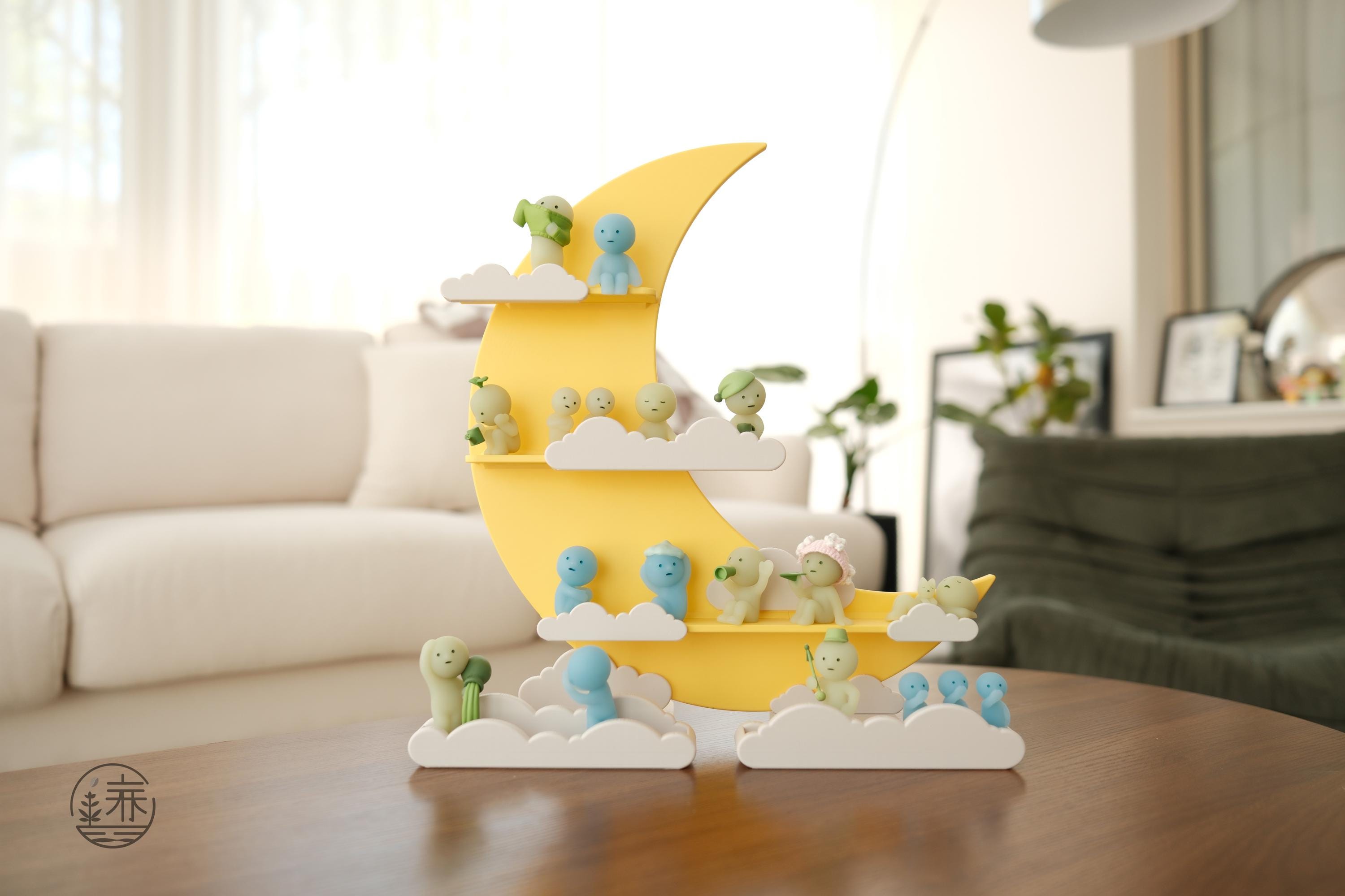 Sonny Angel Display Shelf Stand House - Moon and Cloud Series - made by CG