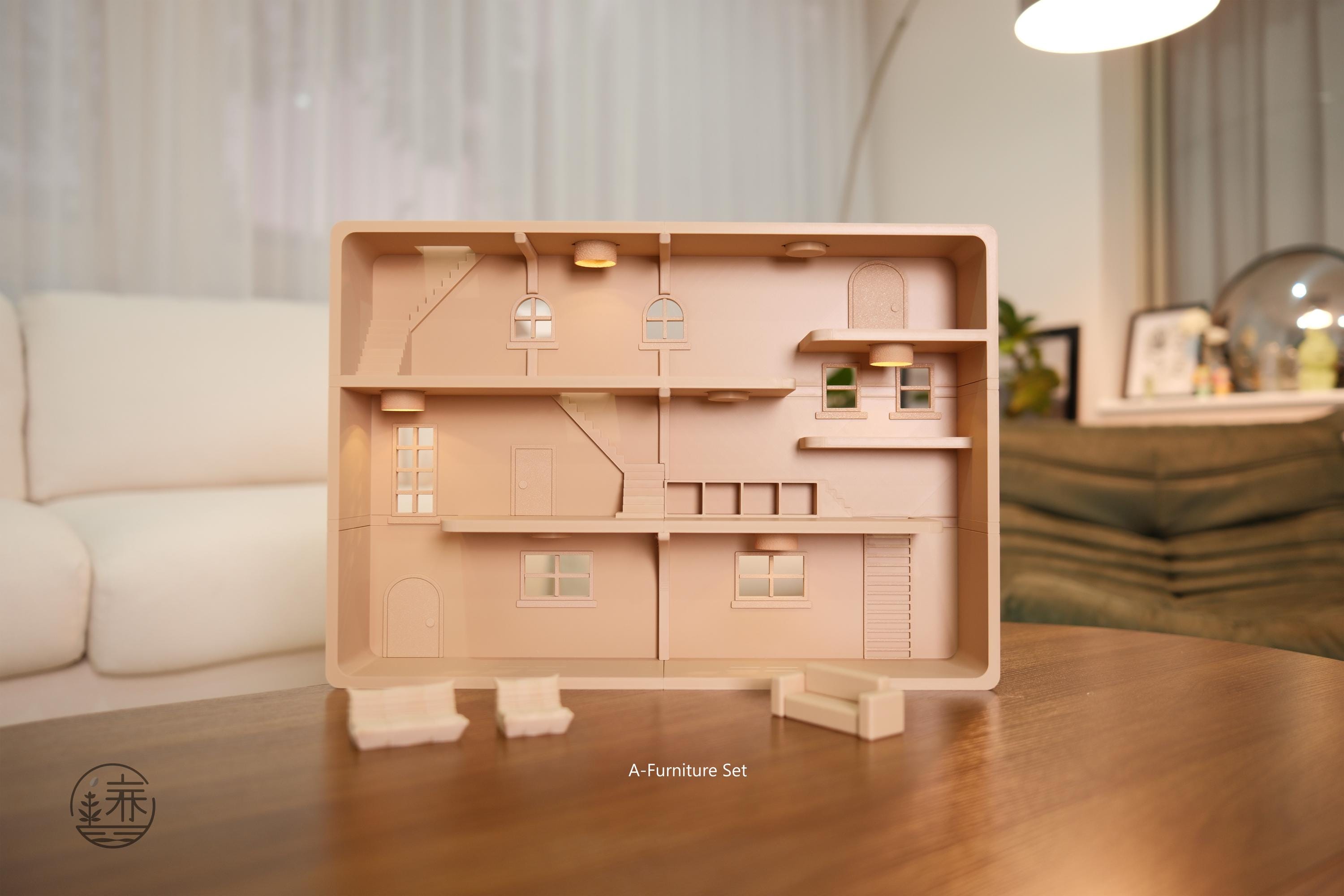 Smiski Home Loft Display Shelf: Collectibles Stand House