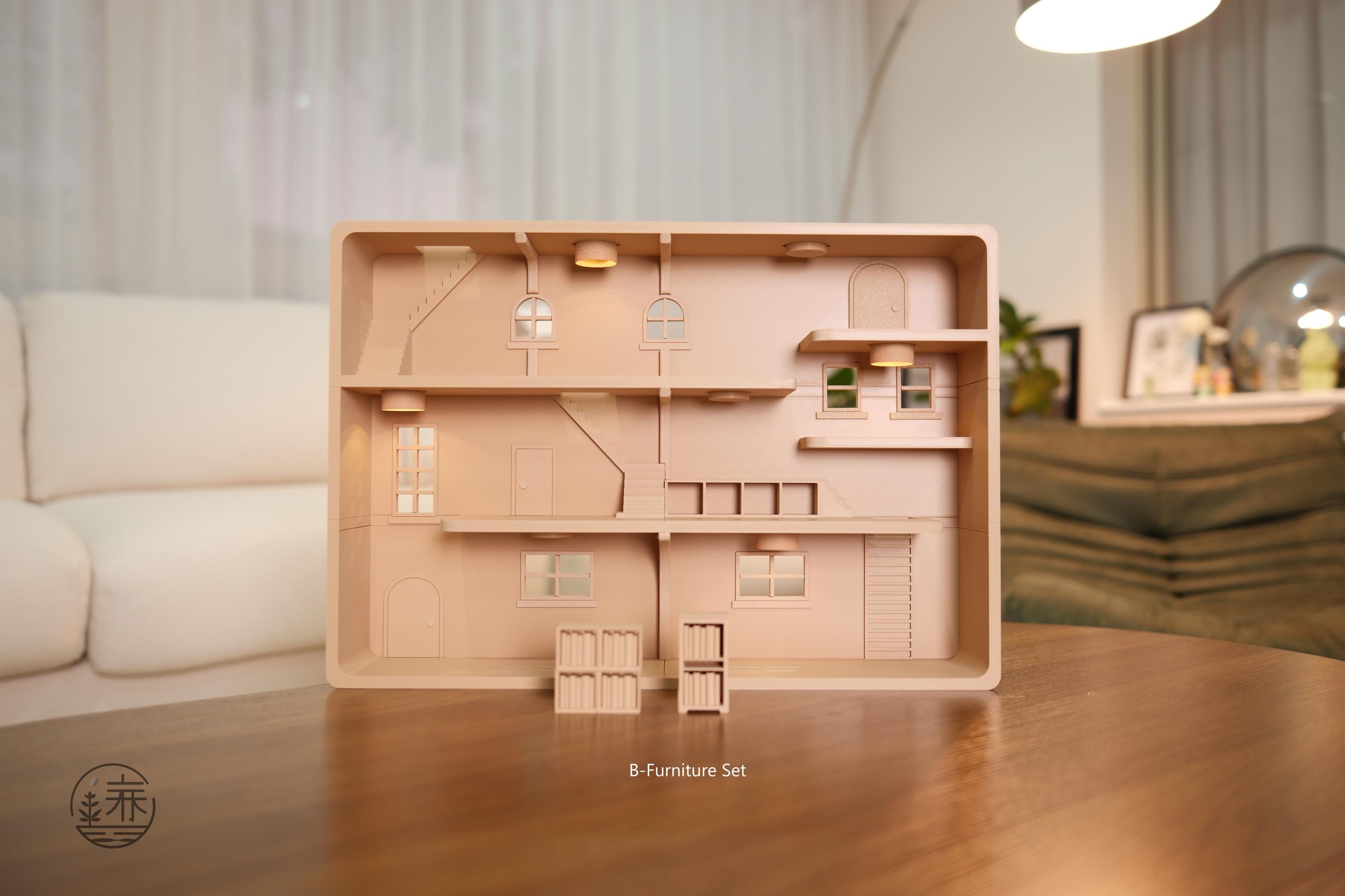 Smiski Home Loft Display Shelf: Collectibles Stand House