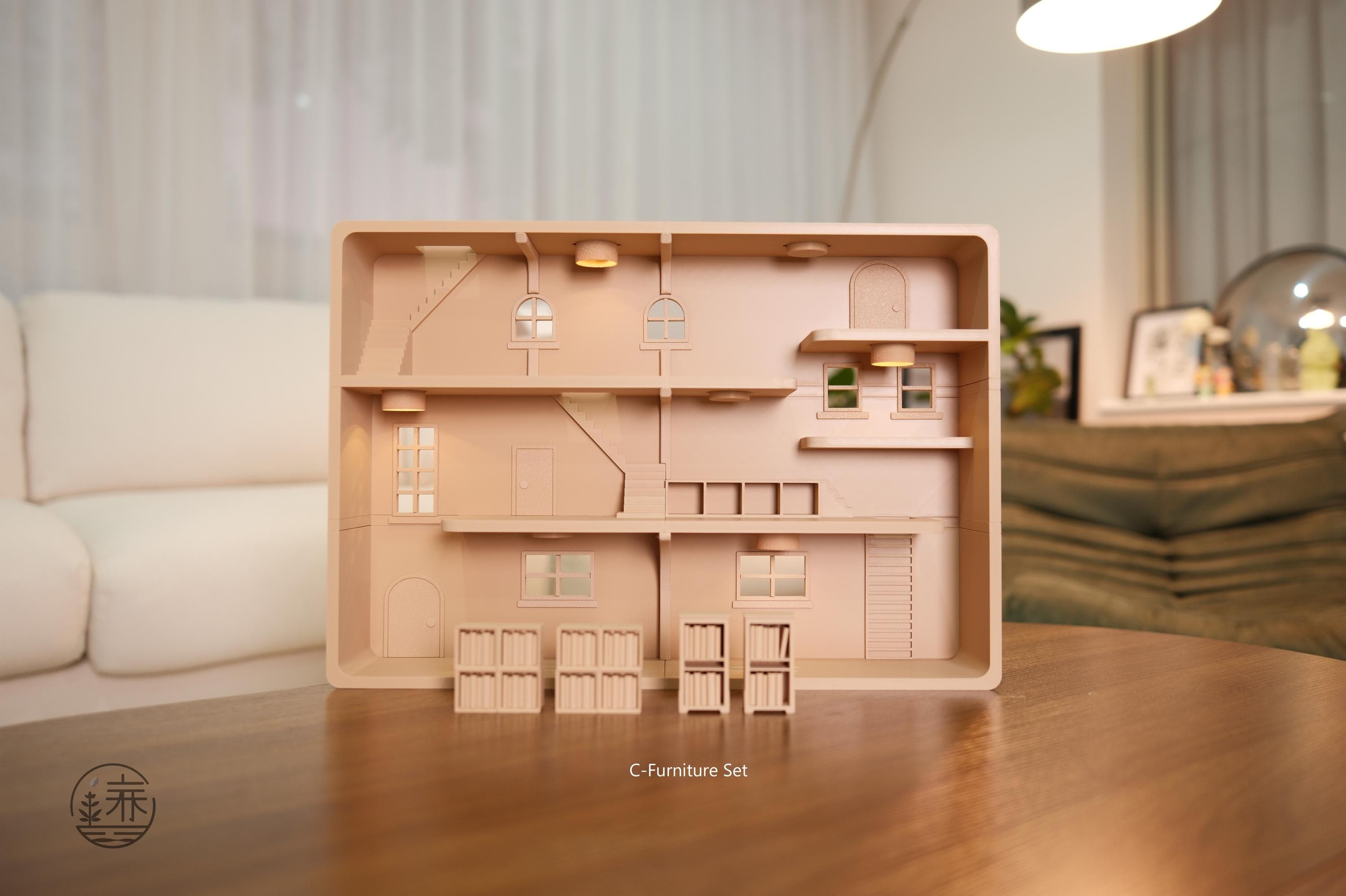 Smiski Home Loft Display Shelf: Collectibles Stand House