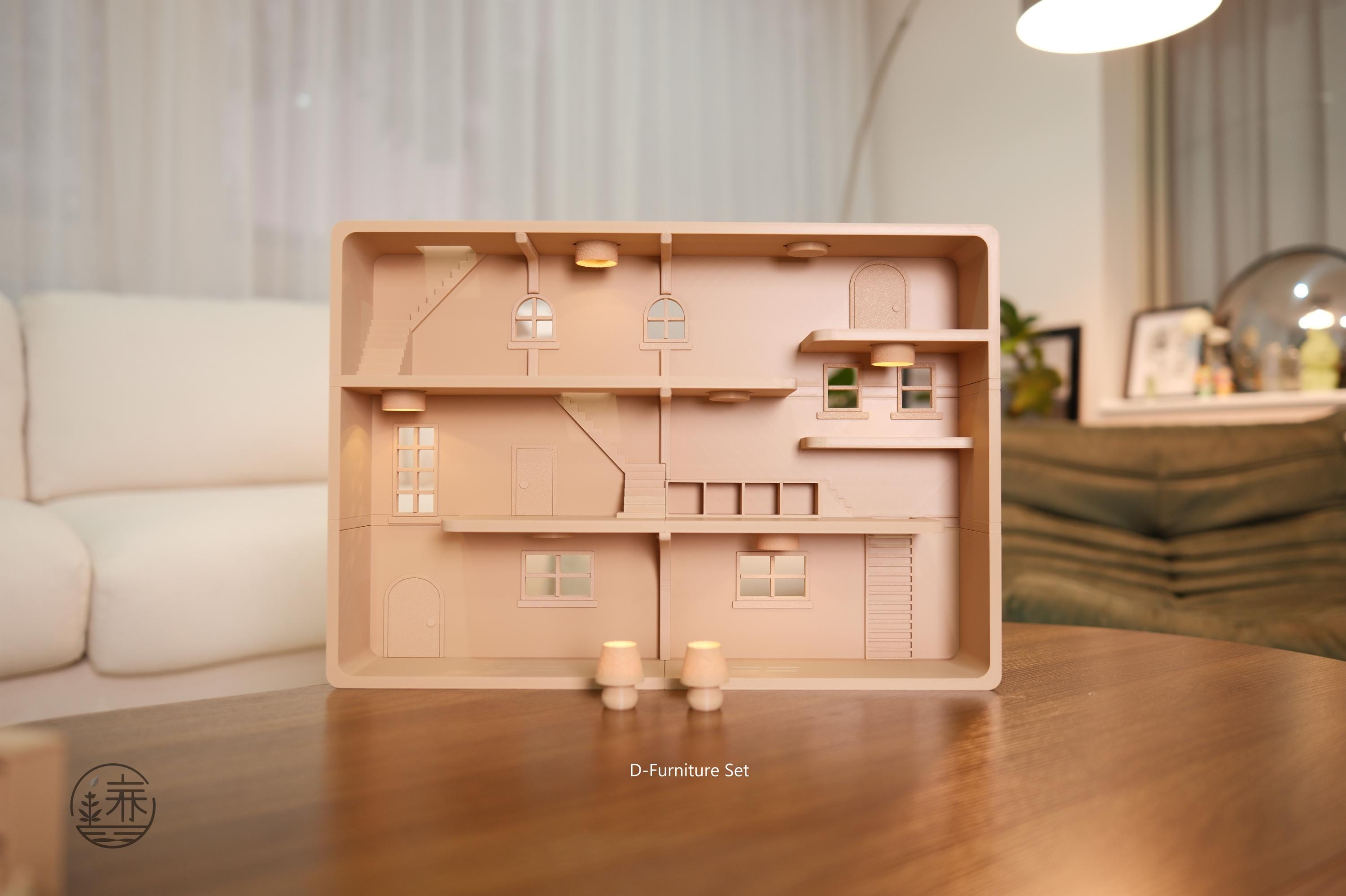 Smiski Home Loft Display Shelf: Collectibles Stand House